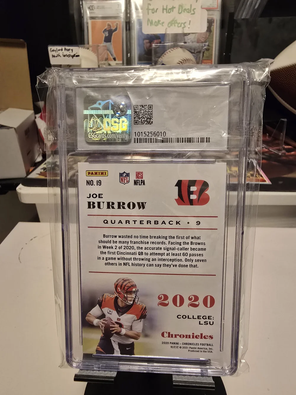 Panini Joe Burrow Bengals Trading Card - White/Orange/Black